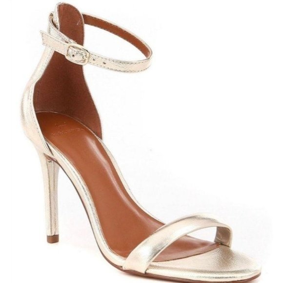 H by Halston Shoes - H by Halston Alison Gold Metallic Crackle Heels
